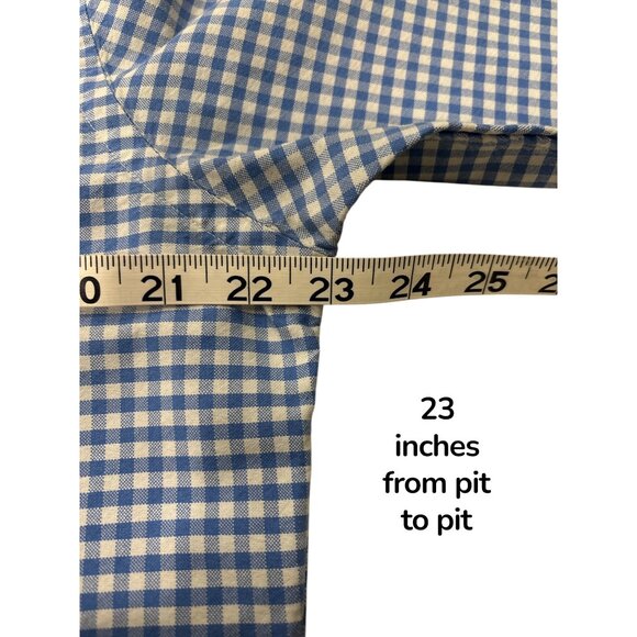Ralph Lauren Slim Fit Blue Gingham Button Down Shirt Mens Large Cotton - Picture 8 of 9
